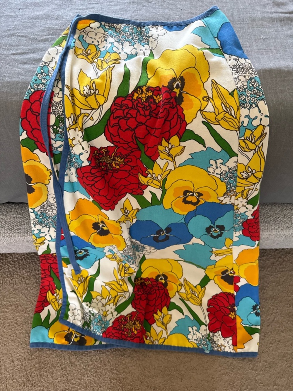 Floral Wrap Skirt in Red, Yellow & Blue